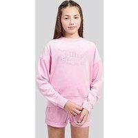 Juicy Couture Girls Diamante Crew Neck Sweatshirt - Pink