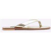 River Island Toe Thong Flat Sandal - Gold
