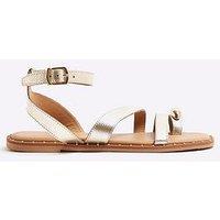 River Island Studded Toe Clip Sandal - Gold