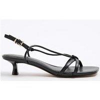 River Island Strappy Kitten Heel - Black