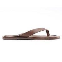 River Island Toe Thong Flat Sandal - Brown