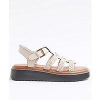 River Island Fisherman Flatform Sandal - Cream