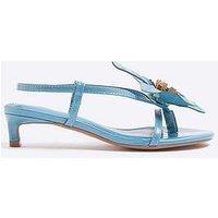 River Island Flower Detail Kitten Heel - Blue