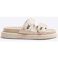 River Island Quilted Chunky Sandal - Beige