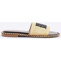 River Island Raffia Flat Sandal - Brown