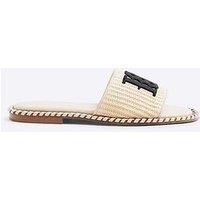 River Island Raffia Flat Sandal - Beige