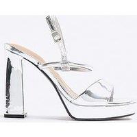 River Island Sling Back Platform - Silver