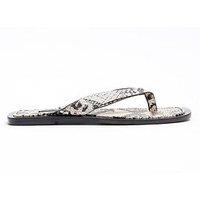 River Island Toe Thong Flat Sandal - Ecru