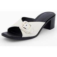 Boss Charlize Heeled Mule Sandal - Open White