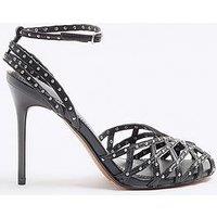 River Island Studded Heeled Sandal - Black