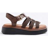 River Island Fisherman Flatform Sandal - Brown