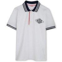 Hugo Boys Tipped Short Sleeve Polo Shirt - White