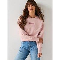 Boss Elay Stonebadge Logo Sweat Top - Open Pink