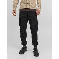 Jack & Jones Kane Noah Cuffed Cargo Trousers - Black