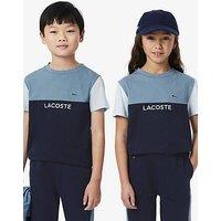 Lacoste Kids Colour Block Short Sleeve T-Shirt - Blue