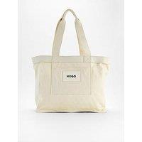 Hugo Becky Canvas Tote Bag-White - Cream White