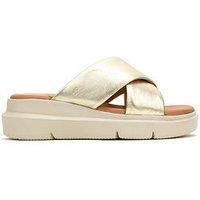 Hush Puppies Uplift Crossover Leather Slide - Champagne