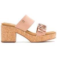 Hush Puppies Poppy Ruched Heeled Sandal - Cream