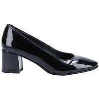 Hush Puppies Anna Wide Fit Patent Court Shoe - Black