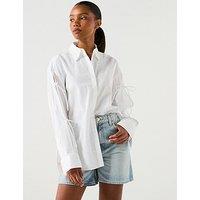 Hugo Evangelina Tie Sleeve Shirt - White