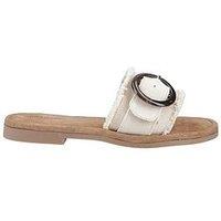 Hush Puppies Hayley Buckle Slide - Cream