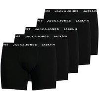 Jack & Jones Plus Size Huey 5 Pack Trunks - Black