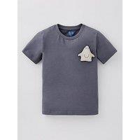 Mini V By Very Boys Shark 3D Effect T-Shirt - Flint Stone