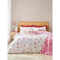 Catherine Lansfield Seersucker Heart Duvet Cover Set