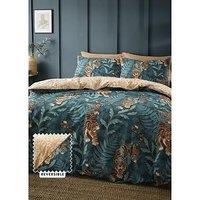 Catherine Lansfield Tropic Tiger Leaf Duvet Cover Set