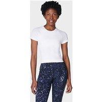 Sweaty Betty Womens Training Athlete Crop Seamless Workout T-Shirt - White