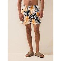 Jack & Jones Maui Flower Print Swim Shorts - Buttercream