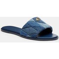 Coach Holly Quilted Patchwork Denim Sandal