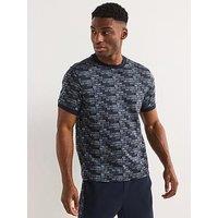 Ea7 Emporio Armani Train Graphic Monogram T-Shirt - Dark Blue