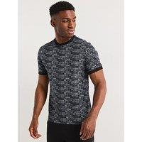 Ea7 Emporio Armani Train Graphic Monogram T-Shirt - Black