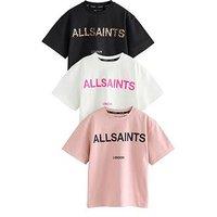 Smallsaints Girls 3 Pack Logo T-Shirt - Multi