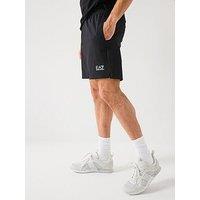 Ea7 Emporio Armani Logo Technical Shorts - Black
