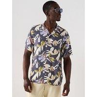 Jack & Jones Luke Varenna Aop Short Sleeve Shirt - Iron Gate