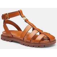 Coach Leah Leather Fisherman Sandal - Brown