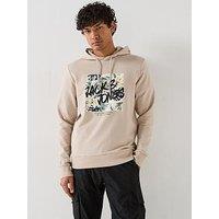 Jack & Jones Hawaii Logo Overhead Hoodie - Moonbeam