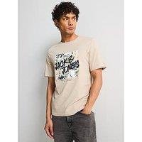 Jack & Jones Hawaii Box Logo T-Shirt - Moonbeam