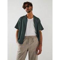 Jack & Jones Pablo Seersucker Resort Short Sleeve Shirt - Agave Green