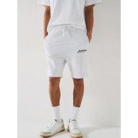 Jack & Jones Gordon Beau Script Sweat Shorts - White Melange