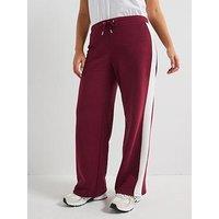 V By Very Curve Side Stripe Wide Leg Trouser - Red