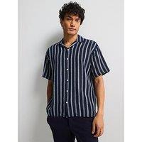 Jack & Jones Enzo Stripe Resort Shirt - Sky Captain