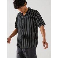 Jack & Jones Jeff Stripe Resort Shirt - Black