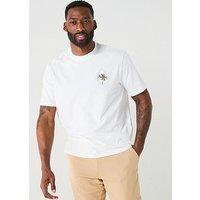 Armani Exchange Embroidered Palm Logo T-Shirt - Off White