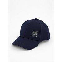 Armani Exchange Badge Logo Snapback Baseball Cap - Navy
