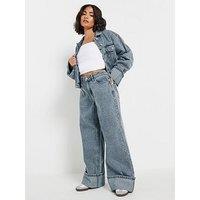 Pixiegirl Petite Fold Over Jeans - Blue
