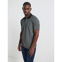 Armani Exchange Ax Print Polo Shirt - Black