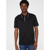 Armani Exchange Tipped Polo Shirt - Black - Black